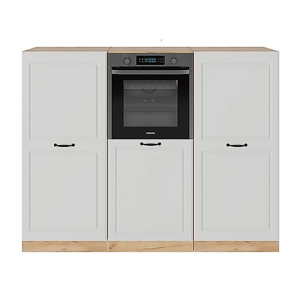 Vicco R-Line Küchenblock Weiß Landhaus/Goldkraft Eiche 180 cm ohne Arbeitsp günstig online kaufen