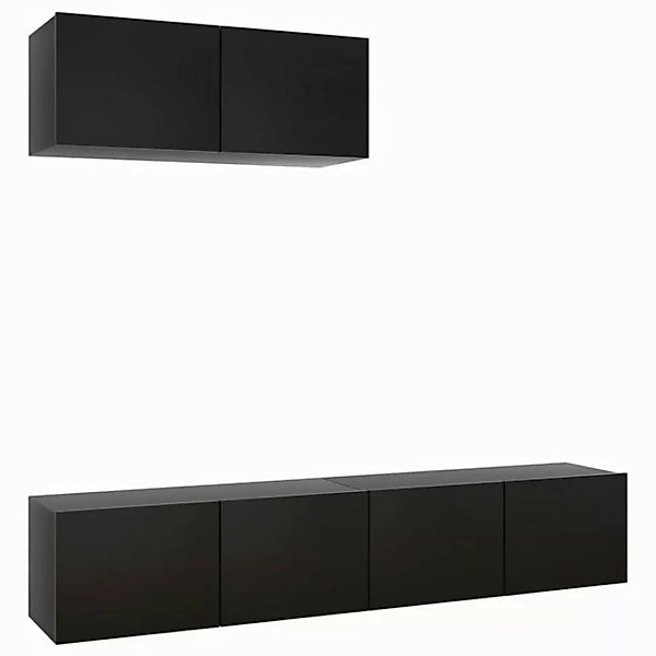 furnicato TV-Schrank TV-Schränke 3 Stk. Schwarz Holzwerkstoff (1-St) günstig online kaufen