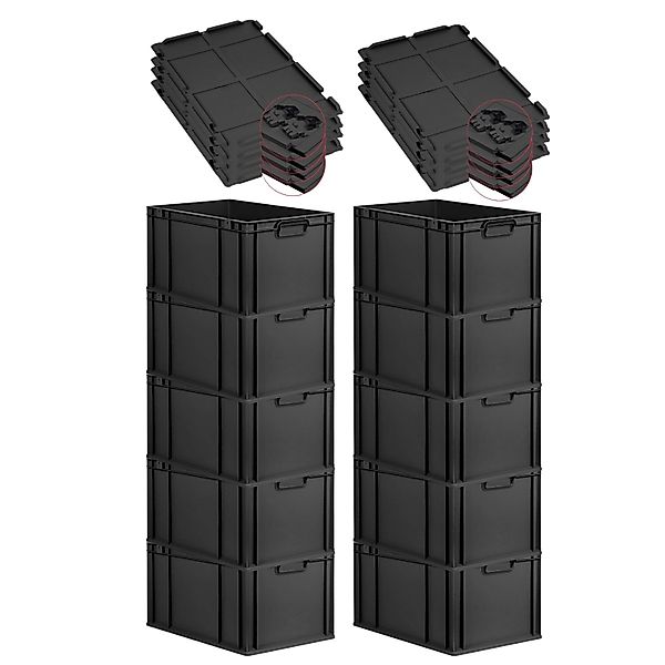 PROREGAL SuperSparSet 10x Eurobox Nextgen Grip Mit Scharnierdeckel Und Schw günstig online kaufen