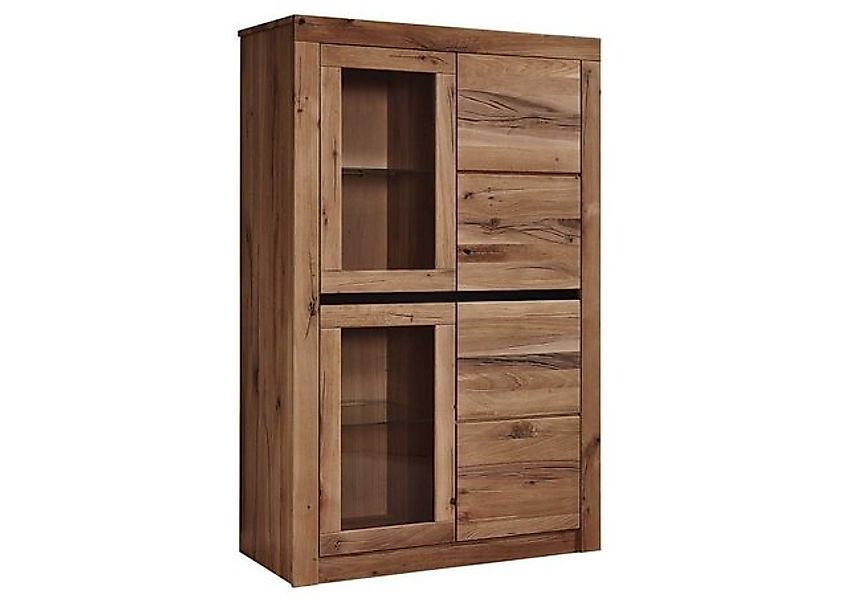 Massivmoebel24 Standvitrine #302 (Vitrine Wild-/Zerreiche 95x42x150 Tabacco günstig online kaufen