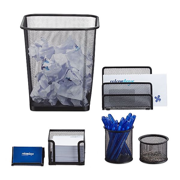 relaxdays Schreibtischaufsatz Schreibtisch Organizer Set, 6-teilig, günstig online kaufen