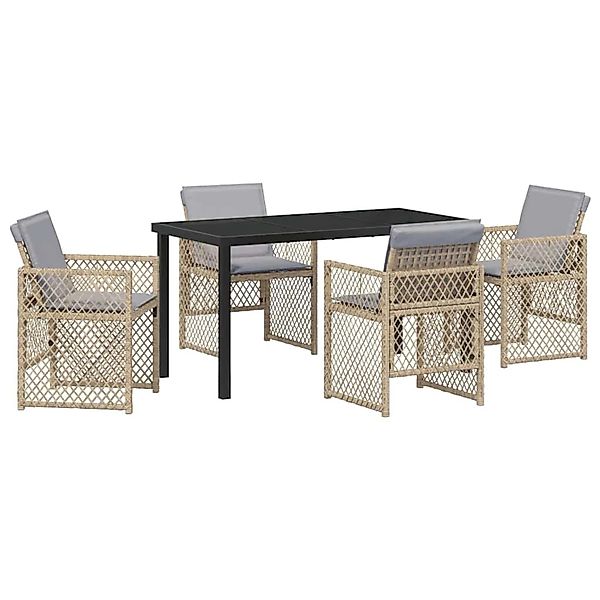 vidaXL Garten Essgruppe 5-Tlg Beige Poly Rattan 3380642 günstig online kaufen