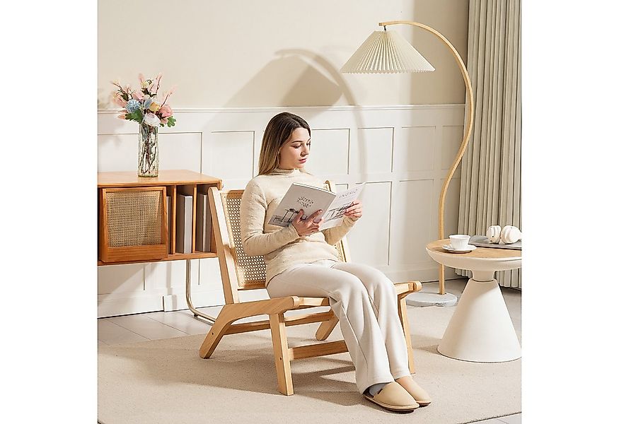 HOMCOM Relaxsessel Rattan-Akzentsessel (Sessel mit Gummibaumholzrahmen, 1-S günstig online kaufen