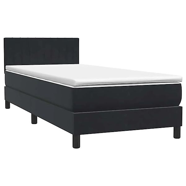 vidaXL Boxspringbett mit Matratze Schwarz 90x210 cm Samt 3316385 günstig online kaufen