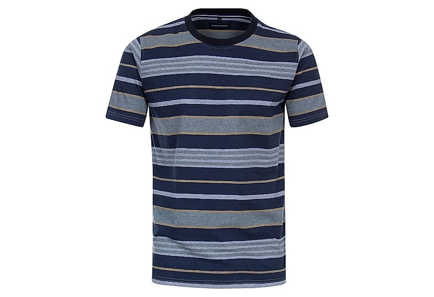 CASAMODA Rundhalsshirt CasaModa XXL T-Shirt grün-blau-gelb Melangestreifen günstig online kaufen