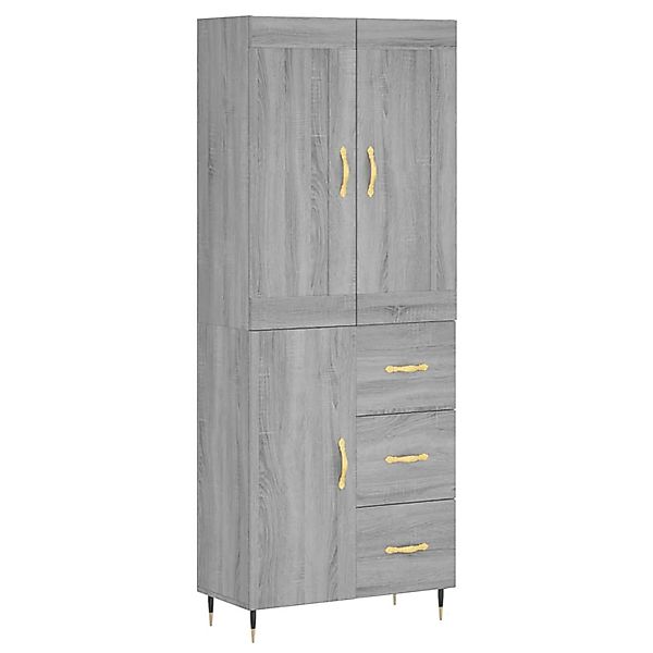vidaXL Highboard Grau Sonoma 69,5x34x180 cm Holzwerkstoff 3199799 günstig online kaufen