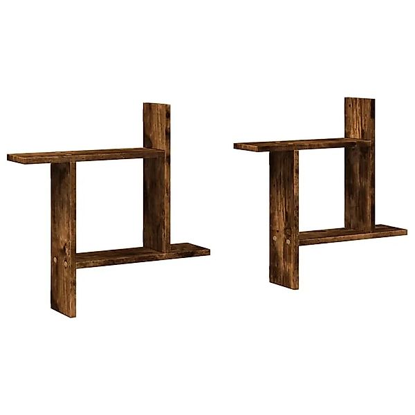 vidaXL Wandregale 2 Stk Räuchereiche 50x12x50 cm Holzwerkstoff 853258 günstig online kaufen