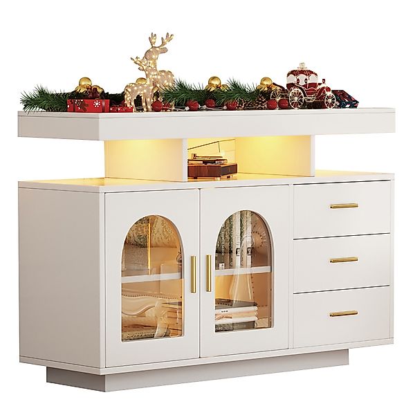 OKWISH Sideboard Buffetschrank, Kaffeebarschrank, Hochglanz-Küchenschrank ( günstig online kaufen