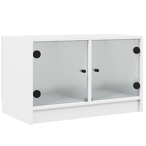 vidaXL TV-Schrank TV-Schrank mit Glastüren Weiß günstig online kaufen