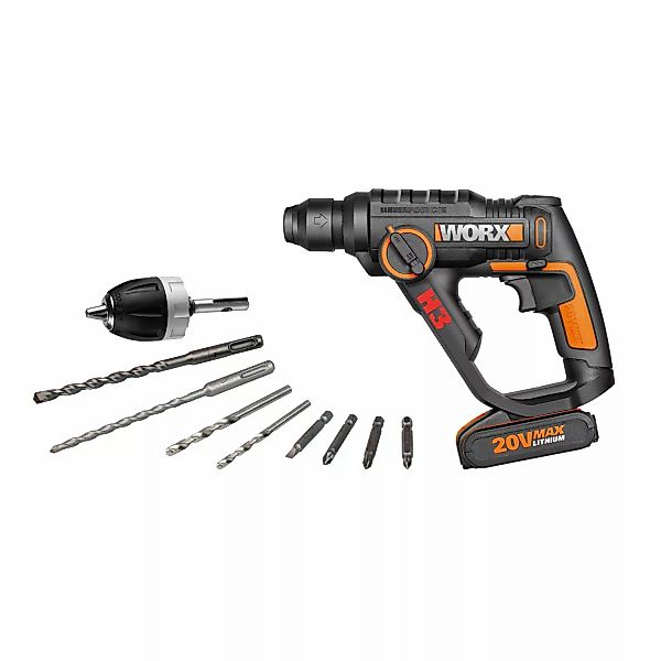 Worx Akku-Bohrhammer WX390, (Set), 3-In-1, pneumatisches günstig online kaufen