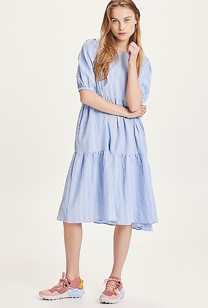 Midi Kleid - Heather Puff Sleeve Structure Dress - Aus Ecovero günstig online kaufen