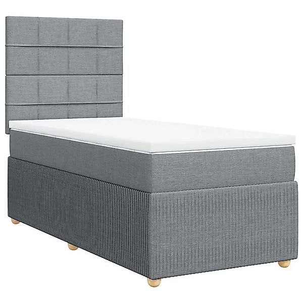 vidaXL Boxspringbett mit Matratze Hellgrau 80x200 cm Stoff 3294183 günstig online kaufen