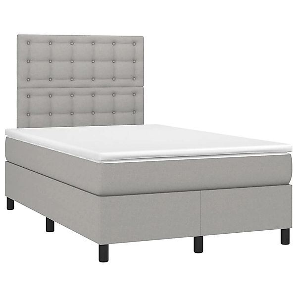 vidaXL Boxspringbett mit Matratze & LED Hellgrau 120x200 cm Stoff 3135181 günstig online kaufen