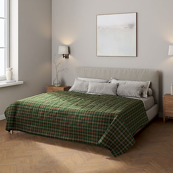 Tagesdecke mit Streifen-Steppung, grün-rot, Quadro (142-69) günstig online kaufen