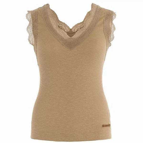 Moscow Design Trägertop Lace Top mit Spitze Rippstricktop aus Baumwolle in günstig online kaufen