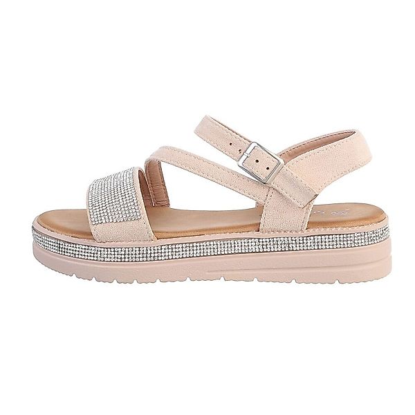 Ital-Design Damen Freizeit Riemchensandalette Flach Plateausandaletten günstig online kaufen