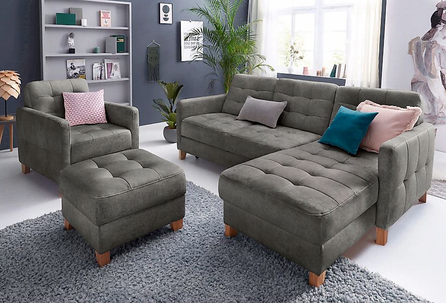 exxpo - sofa fashion Ecksofa "Elio, kompakt, bequem & zeitloses Design, Bre günstig online kaufen