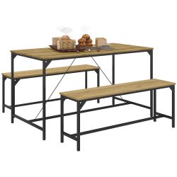 HOMCOM Essgruppe Platzsparender Küchentisch & Bank, günstig online kaufen