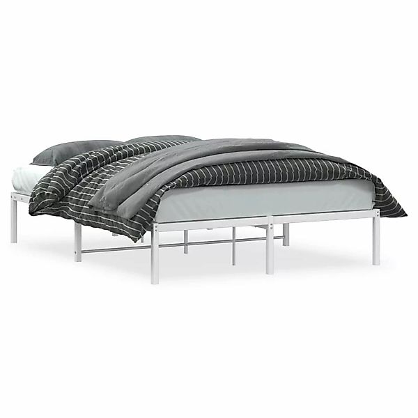 vidaXL Bettgestell Metall Weiß 140x200 cm Modell 11930170 günstig online kaufen