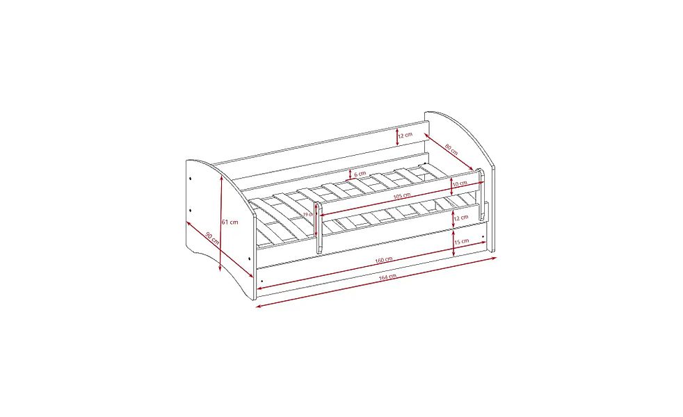 Bett  Waschbär ¦ blau ¦ Maße (cm): B: 90 H: 61 Betten > Bettgestelle - Höff günstig online kaufen