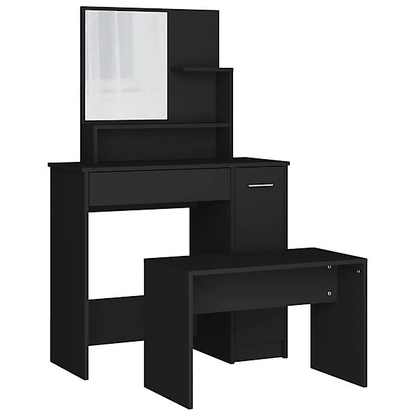 vidaXL Schminktisch Schminktisch-Set Schwarz 86,5x35x136 cm günstig online kaufen