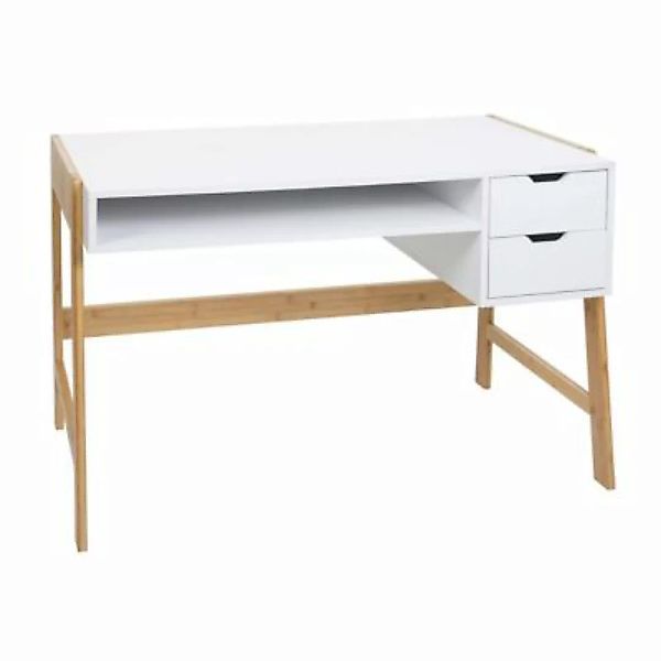 HWC Mendler Schreibtisch mit Schublade weiß günstig online kaufen