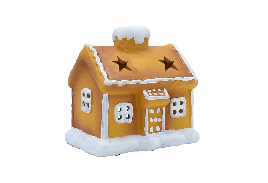Spetebo Windlicht aus Terracotta Motiv Lebkuchenhaus (Keramik Kerzen Halter günstig online kaufen