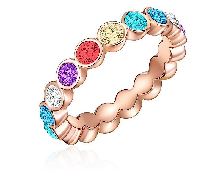 Lulu & Jane Fingerring roségold, verziert mit Kristallen von Swarovski® günstig online kaufen