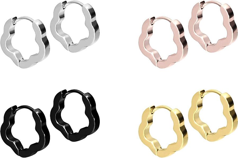 FILANGO Piercing-Set Chirurgenstahl Ohrclicker Creolen BLUME günstig online kaufen