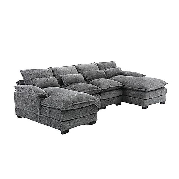 Veepeak Big-Sofa Modernes U-förmiges Sofa, modulares 4-Sitzer-Sofa günstig online kaufen