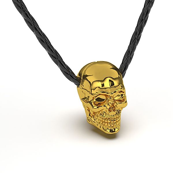 SERASAR Lederband Lederhalskette mit Edelstahlanhänger "Skull" günstig online kaufen