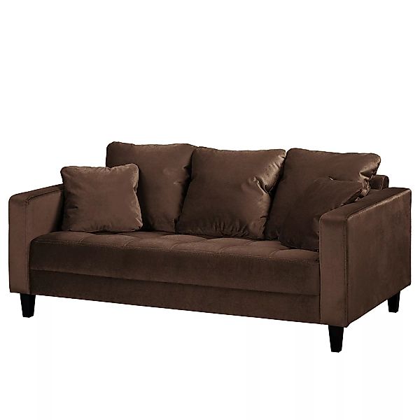 home24 Red Living Sofa Elnora 2-Sitzer Braun Samt 178x85x90 cm günstig online kaufen