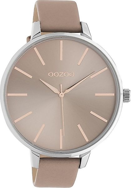 OOZOO Quarzuhr XL Damenuhr C10711 Rosa Lederband 48 mm günstig online kaufen