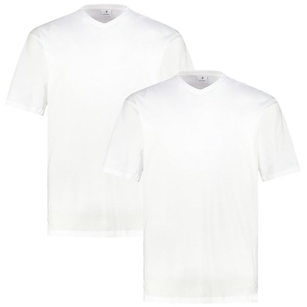 Pfundskerl Doppelpack T-Shirt mit V-Ausschnitt Farbe weiß Größe: 7XL günstig online kaufen