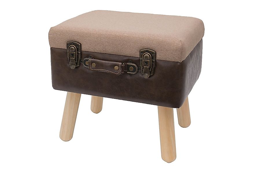 HMF Stauraumhocker handgefertigter Hocker aus Holz, dekoratives Wohnaccesso günstig online kaufen
