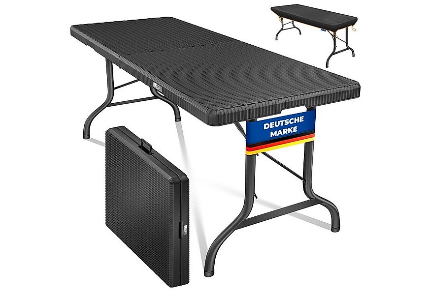 KESSER Tabletttisch, Buffettisch Tisch klappbar Kunststoff 183x76 cm Rattan günstig online kaufen