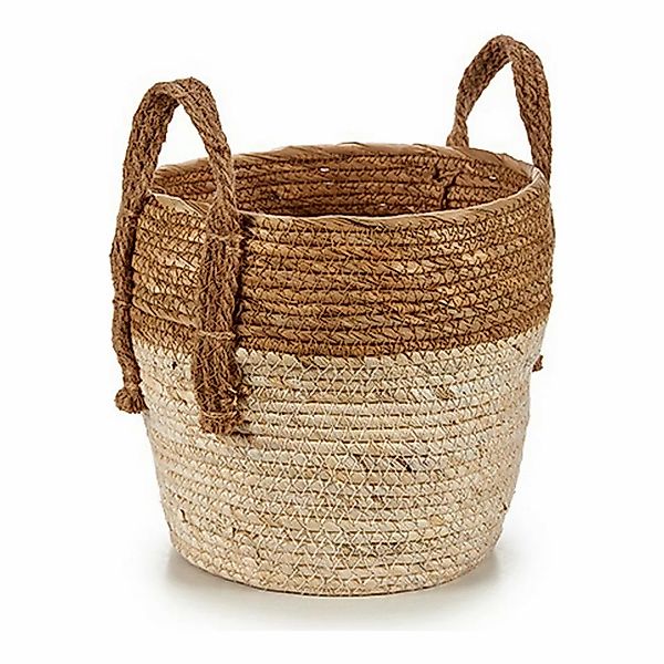 Blumentopf Braun 7 L Stroh (22 X 27 X 23 Cm) günstig online kaufen