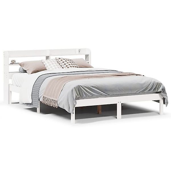 vidaXL Bett, Massivholzbett ohne Matratze Weiß 120x190 cm Kiefernholz günstig online kaufen