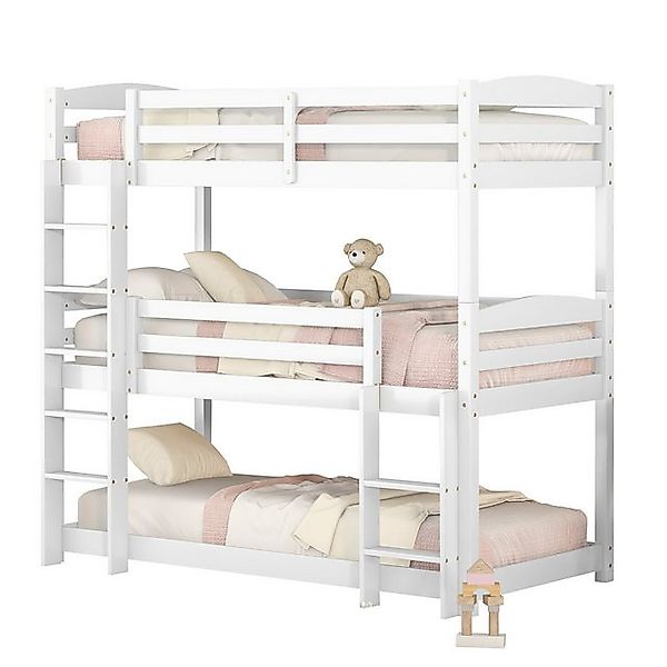 Ulife Bettgestell Kinderbett, Single-Size-Holz-Dreier-Etagenbett, 90X200cm günstig online kaufen