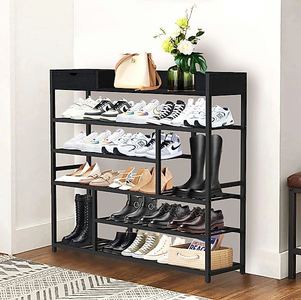 DanDiBo Schuhregal Schmal Hoch Metall Schwarz günstig online kaufen