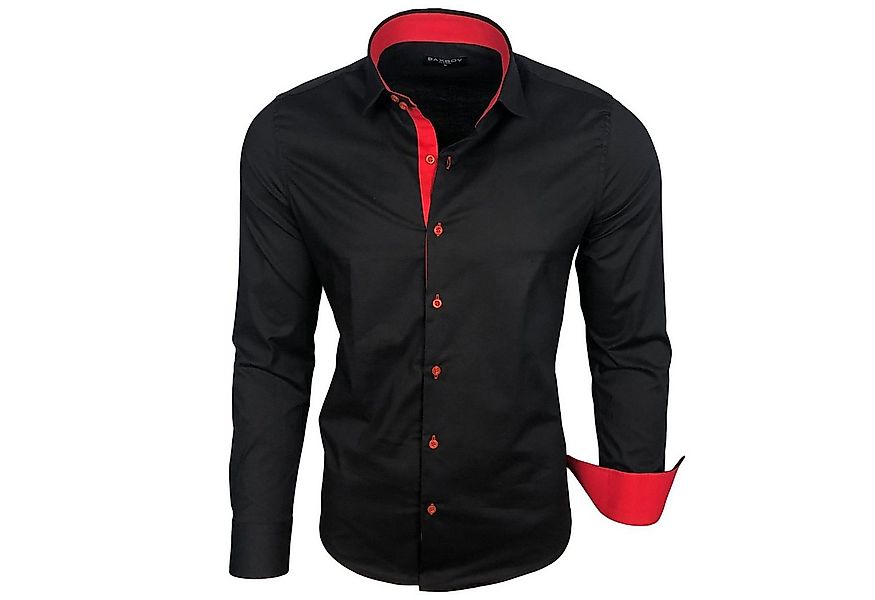 Baxboy Langarmhemd Baxboy Herren Kontrast Hemden Business Freizeit modernes günstig online kaufen