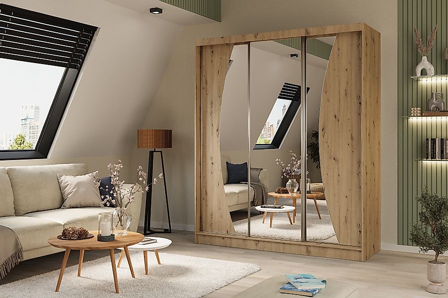 ALTDECOR Schiebetürenschrank VOXI (Kleiderschrank Garderobenschrank mit vie günstig online kaufen