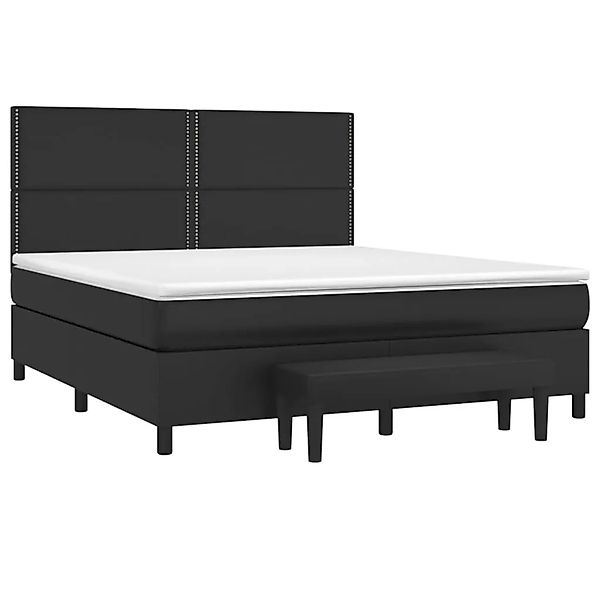 vidaXL Boxspringbett mit Matratze Schwarz 180x200 cm Kunstleder 3137617 günstig online kaufen