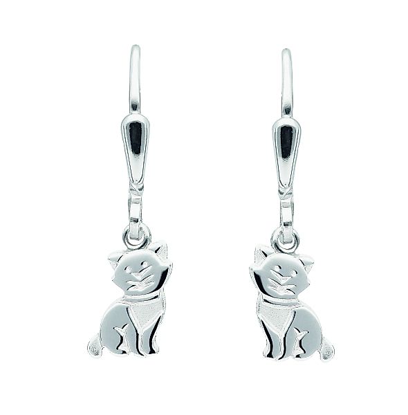 Adelia´s Paar Ohrhänger "925 Silber Ohrringe Ohrhänger Katze", Silberschmuc günstig online kaufen