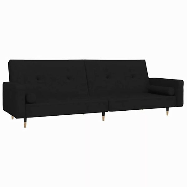 vidaXL Sofa Schlafsofa 2-Sitzer mit 2 Kissen Schwarz Samt günstig online kaufen