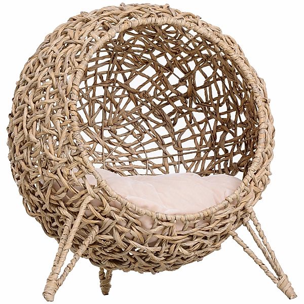 PawHut Katzenhaus aus PE-Rattan mit Kissen Katzenschlafplatz Katzenhöhle mi günstig online kaufen