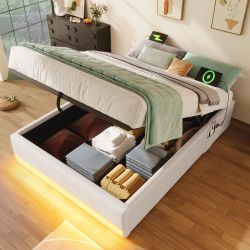 TavilaEcon Boxspringbett Polsterbett mit LED & günstig online kaufen