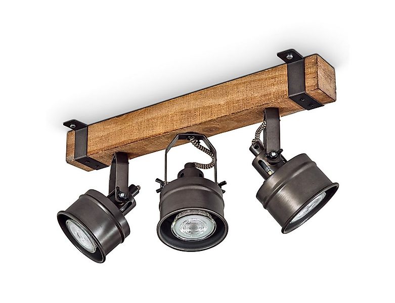 hofstein Deckenleuchte »Villanuova« Deckenlampe aus Metall/Holz in Schwarz/ günstig online kaufen