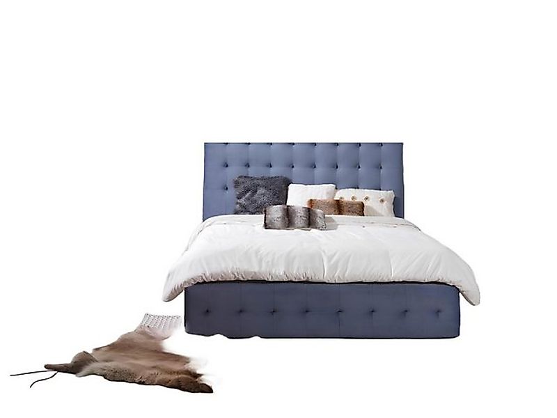 JVmoebel Bett Klassisches Bettgestell Blaues Polster Bett Design Hotel Gest günstig online kaufen