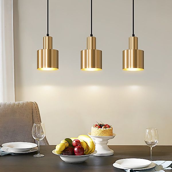 ZMH Pendelleuchte Esszimmer 3 Flammig Gold günstig online kaufen